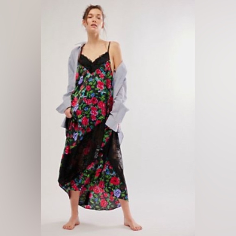 Free People Black Floral Maxi Dress